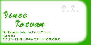 vince kotvan business card